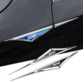 2 ks Auto Príslušenstvo Upravené karosérie Bočné Dvere Čepeľ polepy Áut Peugeot 206 Automobilový Leaf Doska Dekorácie, Doplnky