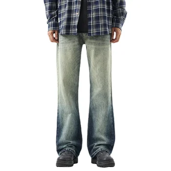 American High Street Gradient Farebné Svetlice Jeans pánske Voľné Rovné Priekopy, Široké Nohy, Dlhé Nohavice nákladu džínsy