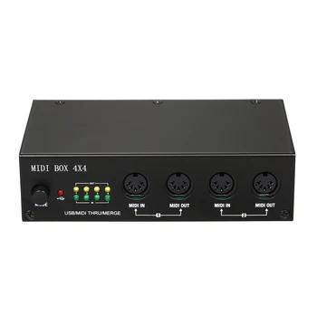 UM4X4 USB MIDI Interface 4 V /4 Z 64 MIDI Kanálov kom 4i/4o + Zlúčiť 2i4o MIDI Box 4X4,USB powered