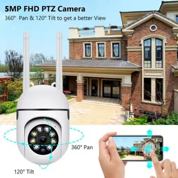 Zabezpečenia bezdrôtovej Siete Dohľadu Fotoaparát 5MP HD, 2.4+5G Dual Band Dual Antény WiFi IP Kamera Podporu Google Alexa/APP